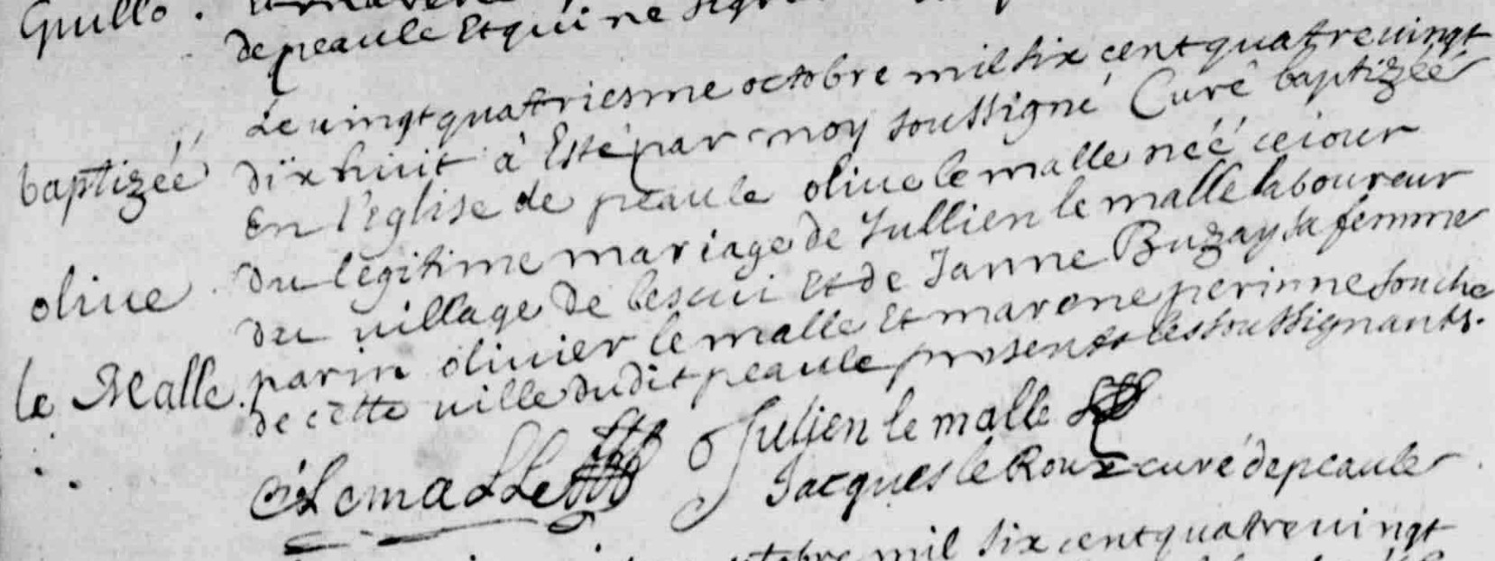Naissance Le Malle Olive 1698.jpg